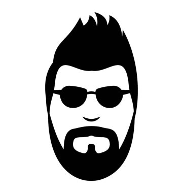Çizgi simgesini gösterme hipster avatar 