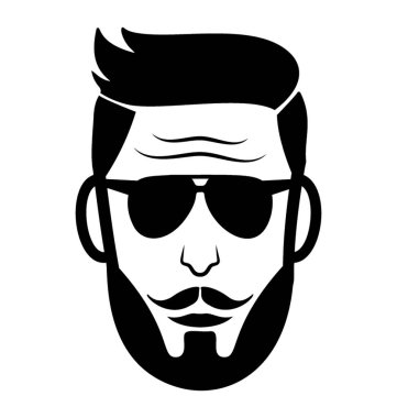 Çizgi simgesini gösterme hipster avatar 