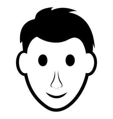 Genç çocuk çocuk avatar çizgi simgesini ifade eden 