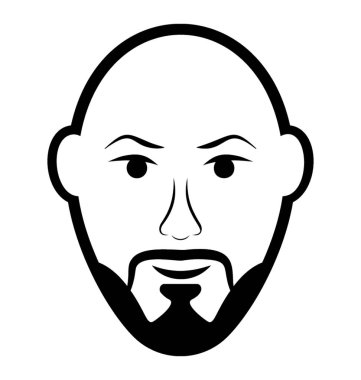 Kel adam satırı simgesi, insan avatar 