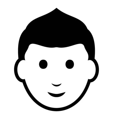 Genç çocuk çocuk avatar çizgi simgesini ifade eden 