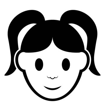 Genç kadın çocuk bir satırı simgesi 