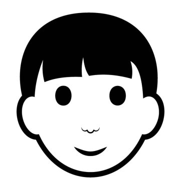 Genç çocuk çocuk avatar çizgi simgesini ifade eden 