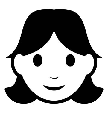 Kız avatar satırı simgesi, insan yüzü 