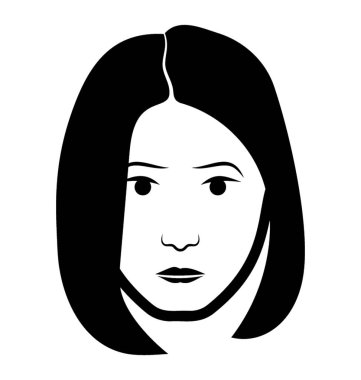 Kız avatar satırı simgesi, insan yüzü 