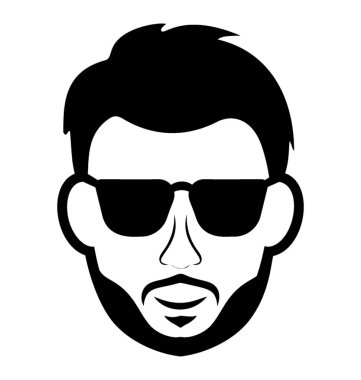Çizgi simgesini gösterme hipster avatar 