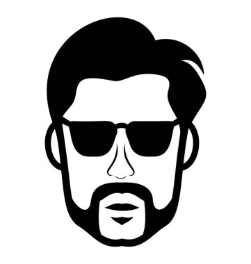 Çizgi simgesini gösterme hipster avatar 