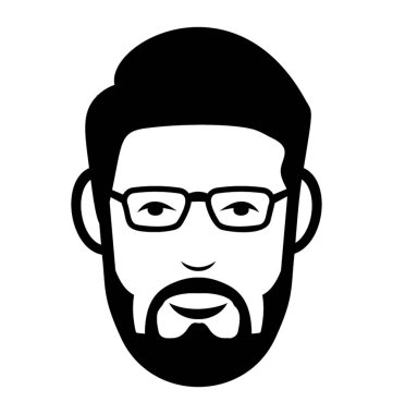 Yetişkin kişi avatar, sakallı adam simgesi 