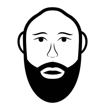 Kel adam satırı simgesi, insan avatar 