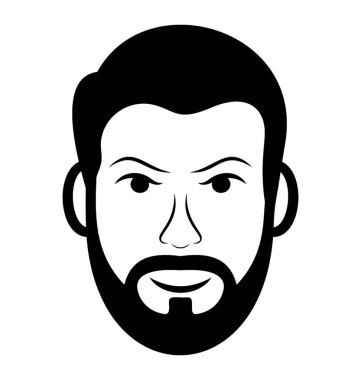 Bir satırı simgesi, insan avatar yetişkin erkekte