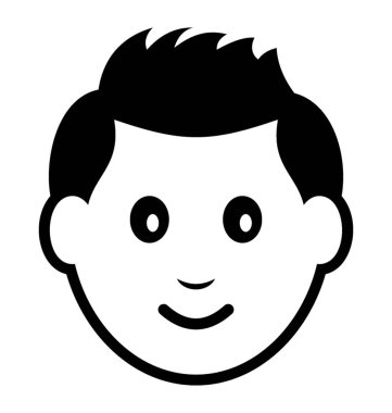 Erkek bir kişinin, çocuk avatar satırı simgesi