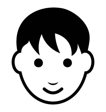 Genç çocuk çocuk avatar çizgi simgesini ifade eden 