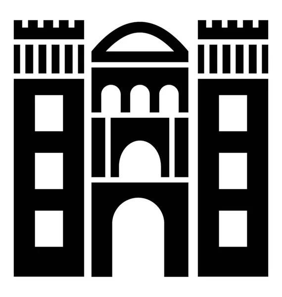 モンレアーレのドゥオーモ イタリアの有名な建物 — ストックベクタ