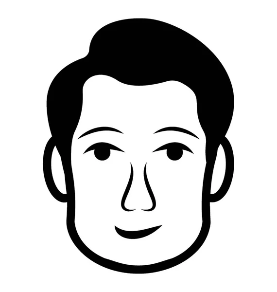 Adult Man Line Icon Human Avatar — Stock Vector