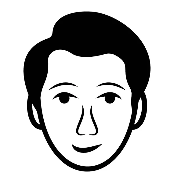 Line Icon Teenage Avatar Boy Face — Stock Vector