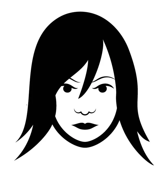 Mädchen Avatarzeile Symbol Menschliches Gesicht — Stockvektor