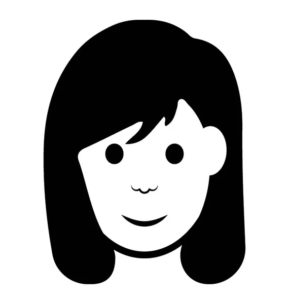 Girl Avatar Line Icon Human Face — Stock Vector