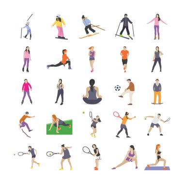Winter Sports Flat Icons  clipart