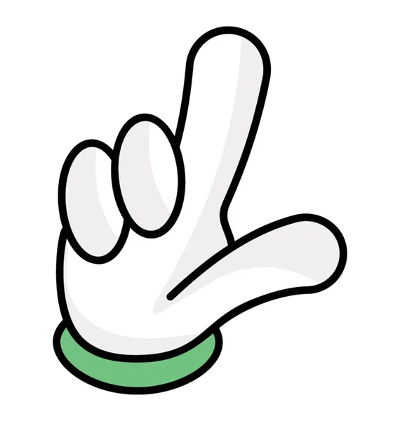 Glückssymbol Cartoon Handzeichen — Stockvektor