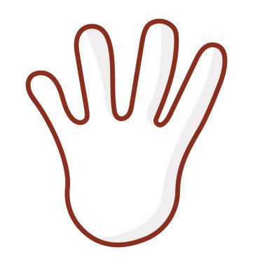 Çizgi film el, işaret sayma 