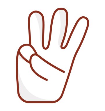 İşareti, üç parmak sembol sayma