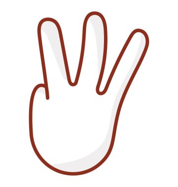 İşareti, üç parmak sembol sayma 