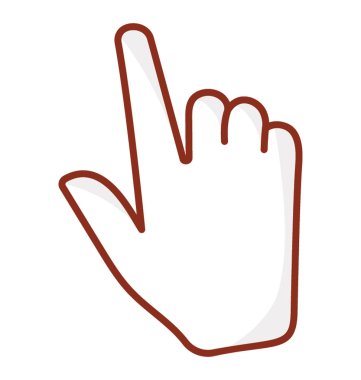 Yükseltilmiş işaret parmağı, dokunun işareti simgesi 