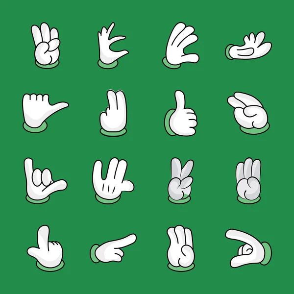 Hand Gestures Icons Pack Representation Nonverbal Communication Hand Gestures Sign — Stock Vector