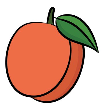 Şeftali elle çizilmiş simgesi tasarım