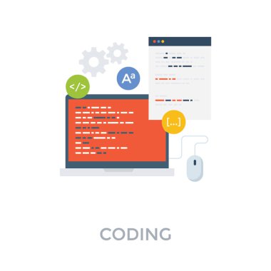 Web sayfası kodlama, yazılım geliştirme simgesi ile 