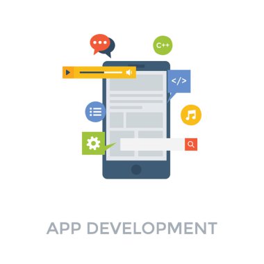 Mobil uygulama geliştirme çizimde kodlama 