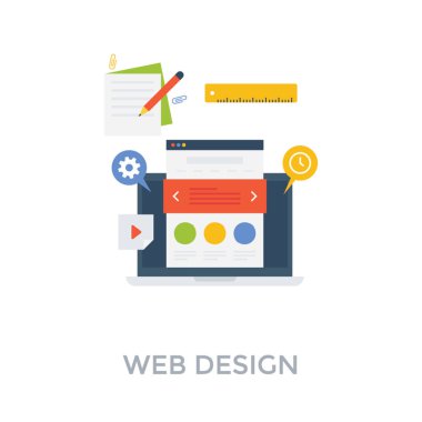 Web tasarımı, yazılım geliştirme illüstrasyon 