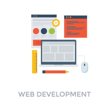 Web geliştirme, yazılım geliştirme illüstrasyon 