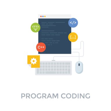 Web sayfası kodlama, yazılım geliştirme simgesi ile 