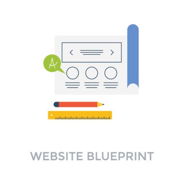 Web sitesi blueprint vektör çizim 