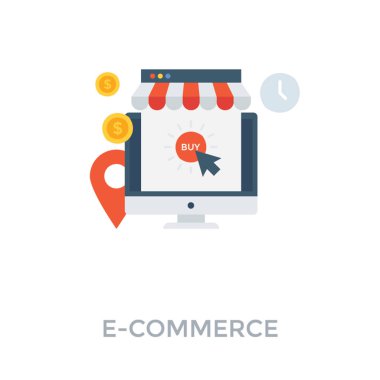 E-ticaret alışveriş illüstrasyon vektör