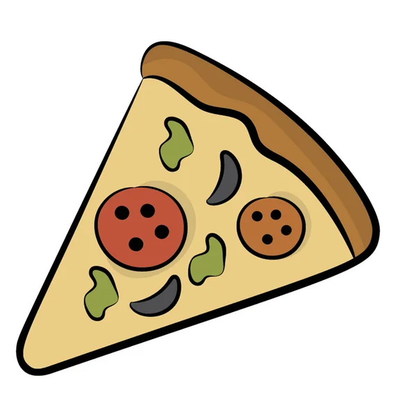 Hand Drawn Icon Pizza Slice — Stock Vector