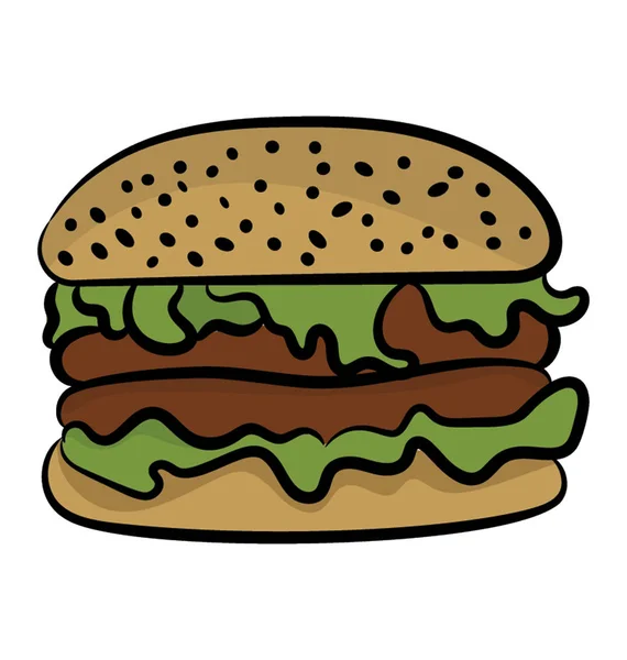 Fast Food Considéré Comme Article Indésirable Hamburger — Image vectorielle