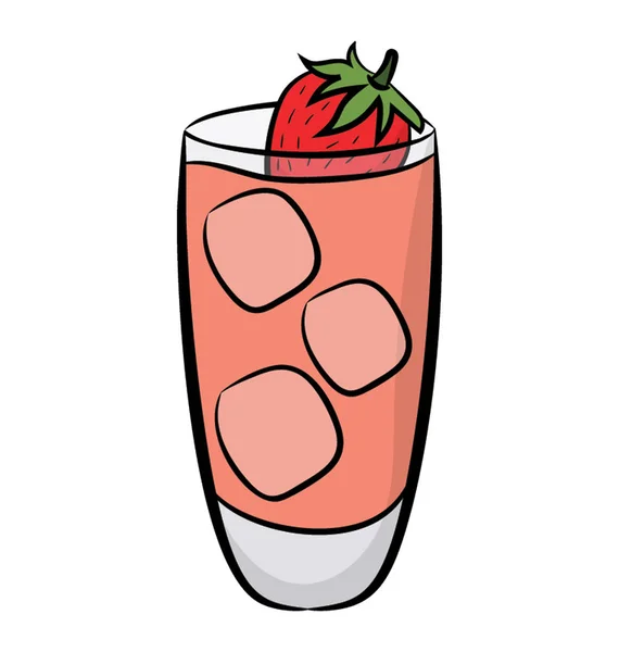 Fresh Healthy Strawberry Juice Icon — Stock Vector