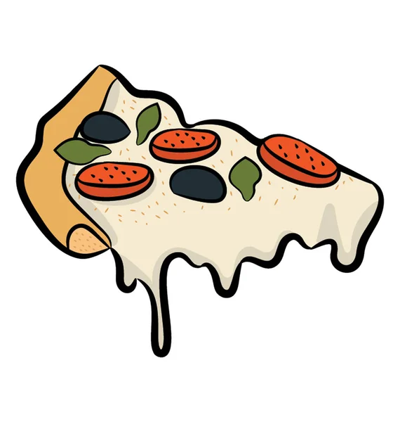 Dragna Handikonen Pizza Slice — Stock vektor