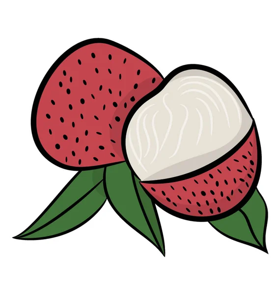 Pulp Fruit Lychee Icon — Stock Vector