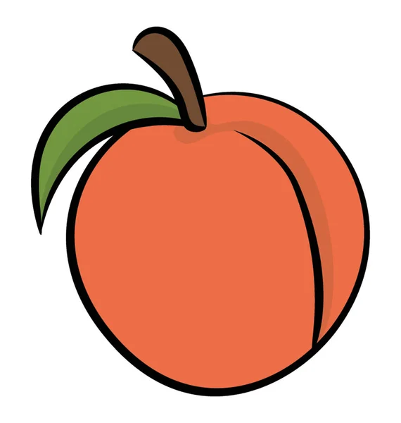 Handgezeichnete Ikone Einer Aprikose — Stockvektor