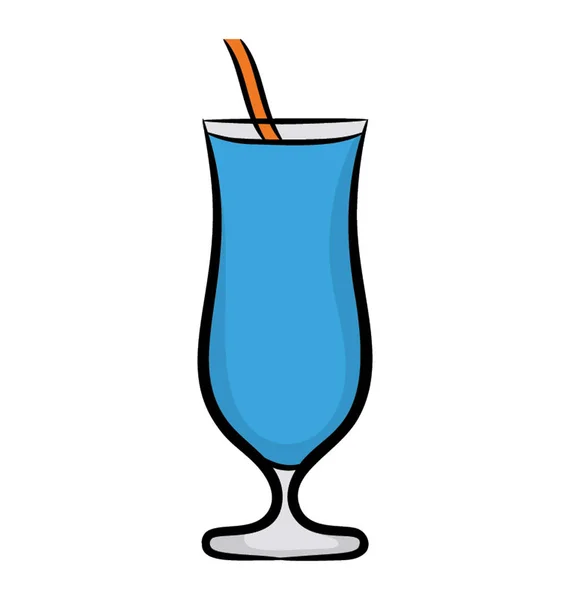 Verse Tropische Drank Glas Pictogram — Stockvector