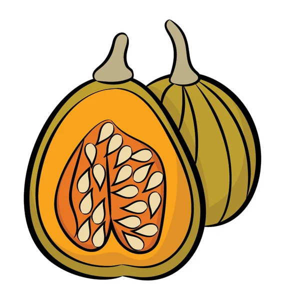 Egészséges Papaya Gyümölcs Ikon — Stock Vector