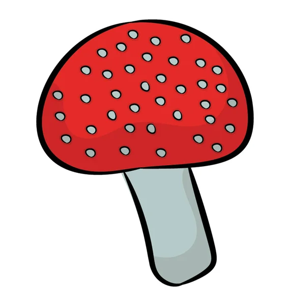 一种用于饮食的肉质栽培 蘑菇图标 — 图库矢量图片