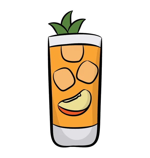 Refreshing Peach Juice Icon — Stock Vector