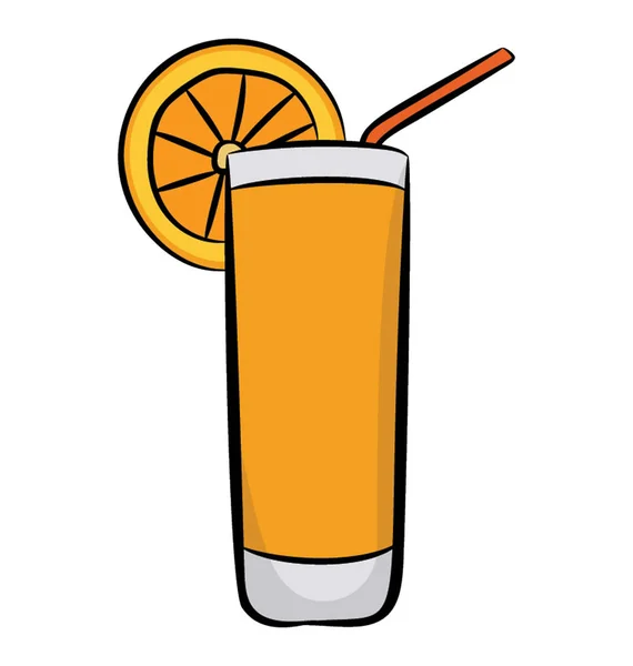 Ícone Refrescante Suco Laranja — Vetor de Stock