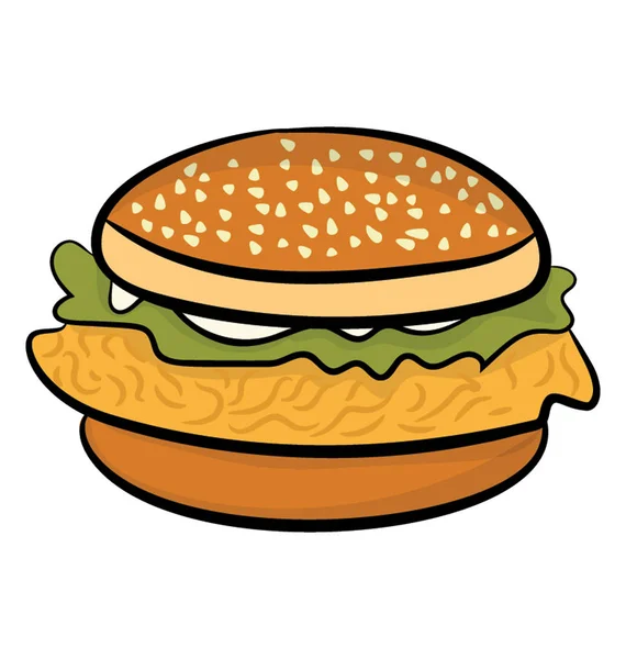 Fast Food Beschouwd Junk Item Hamburger — Stockvector