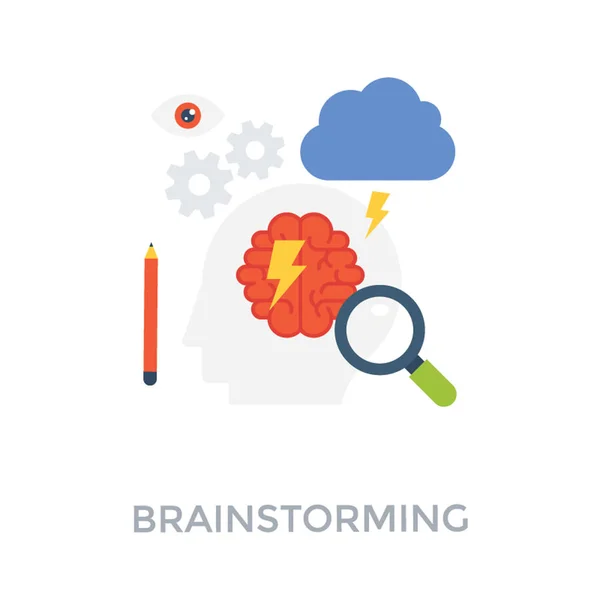 Illustrazione Vettoriale Del Brainstorming — Vettoriale Stock