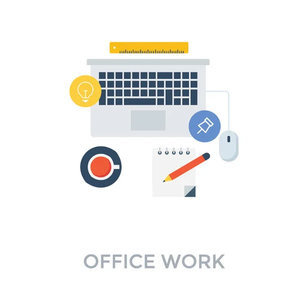 办公室工作向量插图设计 — 图库矢量图片